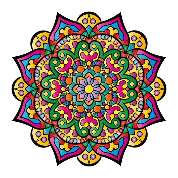 Mandala. Etnik yuvarlak süs. Vektör illüstrasyonu.