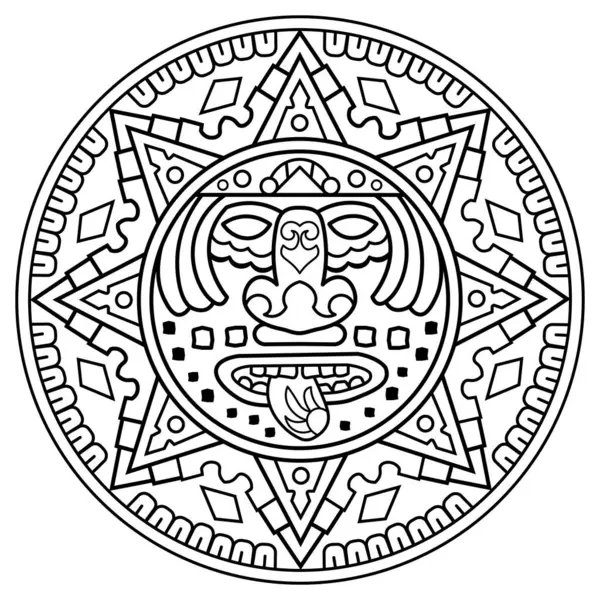 Mandala tarzında etnik kabile modeli. Hippi dövmesi. Zen sanatı. El çizimi. Boyama kitabı. Vektör illüstrasyonu..