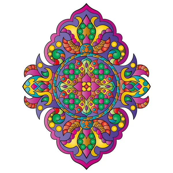 Mandala. Henna için etnik yuvarlak süs, dövmeler, dekorasyonlar. Vektör illüstrasyonu..