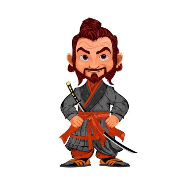Şirin bir Japon karikatürü. Vektör çizimi..