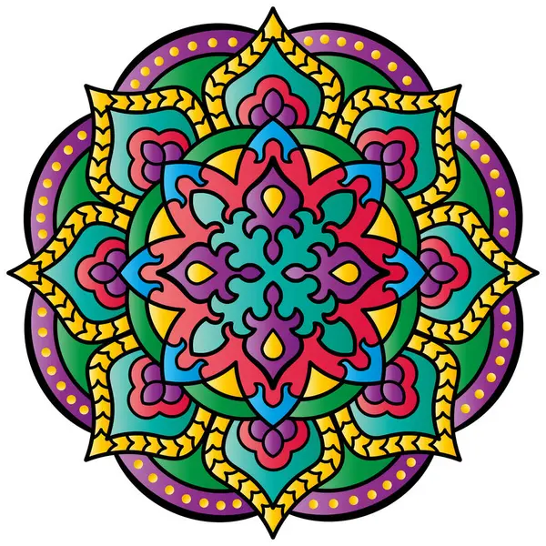 Mandala. Etnik yuvarlak süs. Vektör illüstrasyonu.
