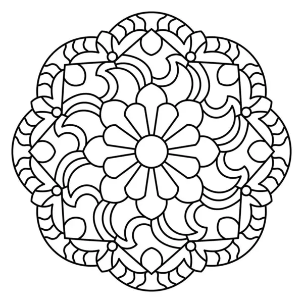 Mandala. Etnik yuvarlak süs. Boyama sayfası. Vektör illüstrasyonu.
