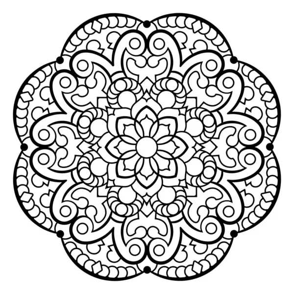 Mandala. Etnik yuvarlak süs. Boyama sayfası. Vektör illüstrasyonu.