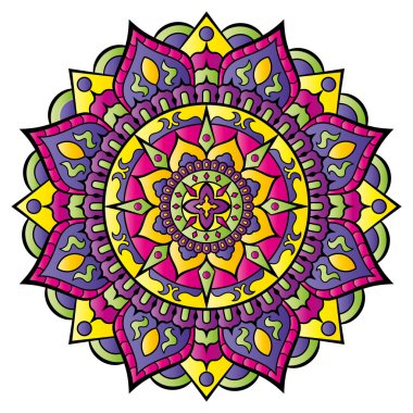 Mandala. Etnik yuvarlak süs. Vektör illüstrasyonu.