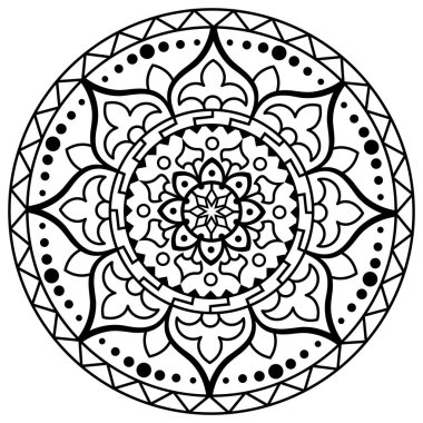 Mandala. Ethnic round ornament.Coloring page. Vector illustration. clipart