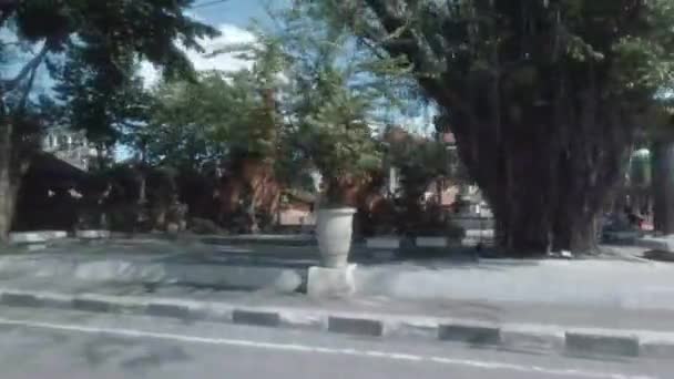 City Life Motion Recording Bali Bustling Street Car Window Vehicle — Stok Video