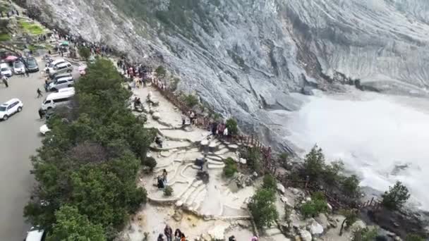 Tangkuban Parahu Mountain Overturned Boat Astonishing View Volcán Activo Lembang — Vídeo de stock