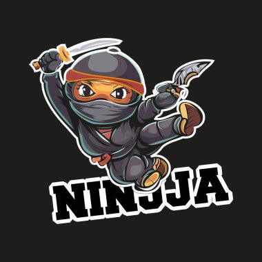 Ninja maskot oyun logosu