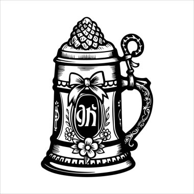 Elle çizilmiş oktoberfest element koleksiyonu