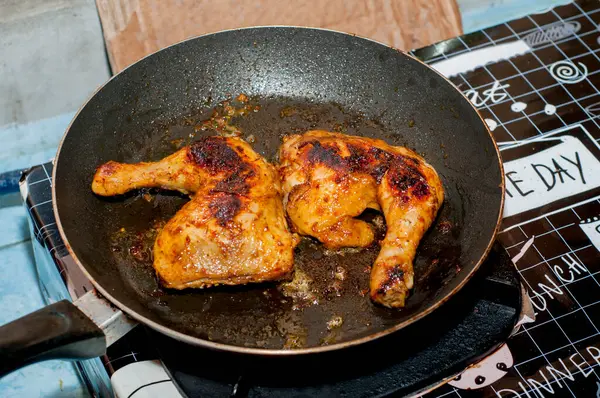 grilled chicken on a skillet
