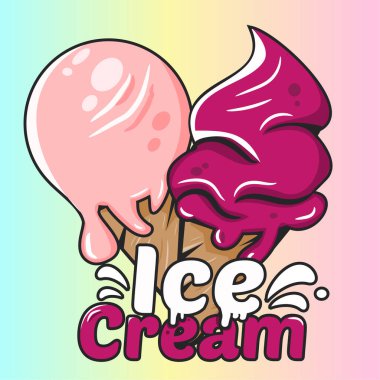 vektör el çizimi dondurma