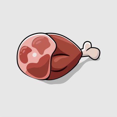 Tatlı çizgi film eti. Düz vektör çizimi. beyaz arkaplanda izole.