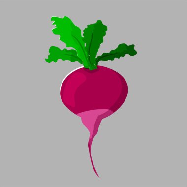 Beyaz üzerine kırmızı turp