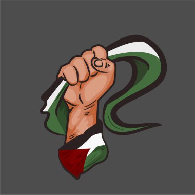 El ele tutuşan Filistin bayrağı taşıyıcısı