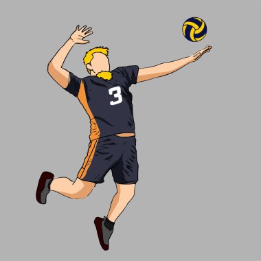 Voleybol oyuncusu. vektör illüstrasyonu