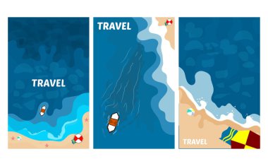 Seyahat afişleri hazır. vektör çizimleri.
