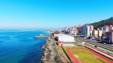 Rize 'deki deniz kıyısının havadan görünüşü