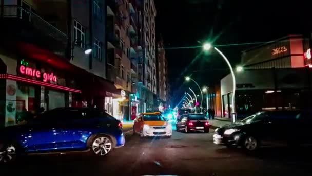Merkez Rize Turquía Tour Nocturno Conduciendo Por Las Calles Rize — Vídeos de Stock