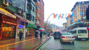 İsveç 'teki Stockholm şehrinin sokak manzarası