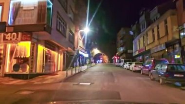 Stockholm şehrinin gece manzarası, İsveç