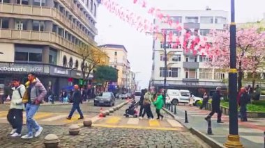 Barselona şehrinin caddesi