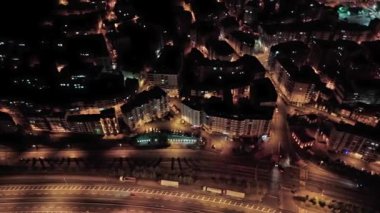 Gece Şehri Görünümü Yukarıdan