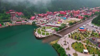 Yeni Zelanda şehrinin havadan görünüşü