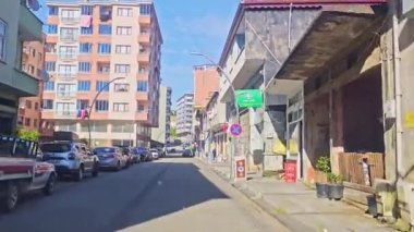 İsveç 'teki Stockholm şehrinin sokak manzarası