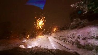 İsveç 'teki Stockholm şehrinin gece manzarası