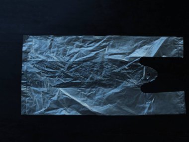 Beyaz şeffaf plastik torbayı temizle