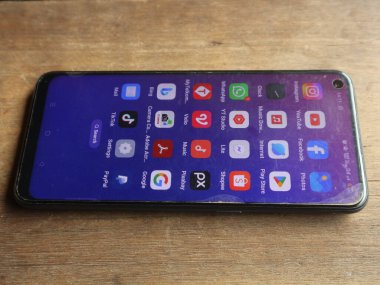 Martapura, South Kalimantan, May 19 2024, Indonesia. Various applications on a cellphone.