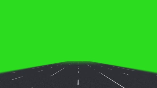 Анимационный Дорожный Зеленый Экран Улица — стоковое видео
