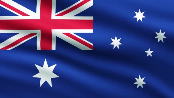 Bandeira Australiana Vento Animação Fundo Tela Cheia — Vídeo de Stock