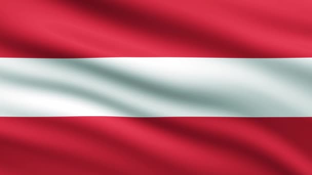Rakouská Vlajka Větru Celoplošná Obrazovka Pozadí Animace — Stock video
