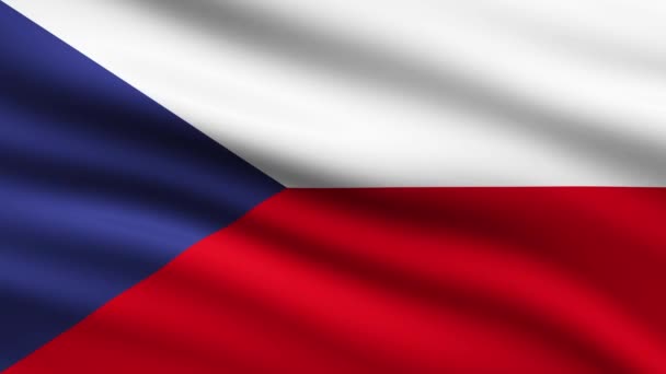 Bandera República Checa Ondeando Animación Fondo Pantalla Completa — Vídeos de Stock