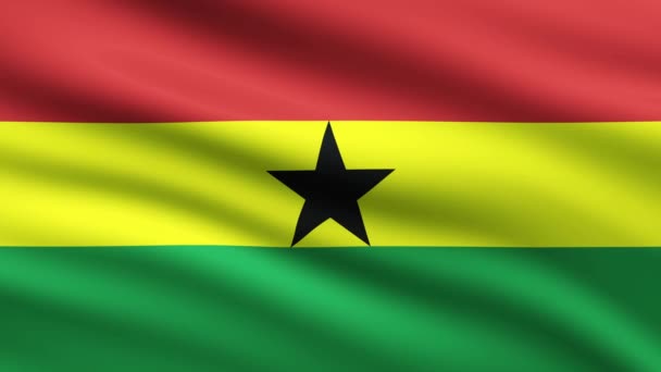 Bandera Ghana Ondeando Animación Fondo Pantalla Completa — Vídeos de Stock