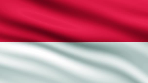 Bandeira Indonésia Acenando Animação Fundo Tela Cheia — Vídeo de Stock