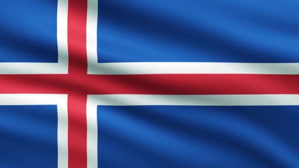 Bandeira Islândia Acenando Animação Fundo Tela Cheia — Vídeo de Stock