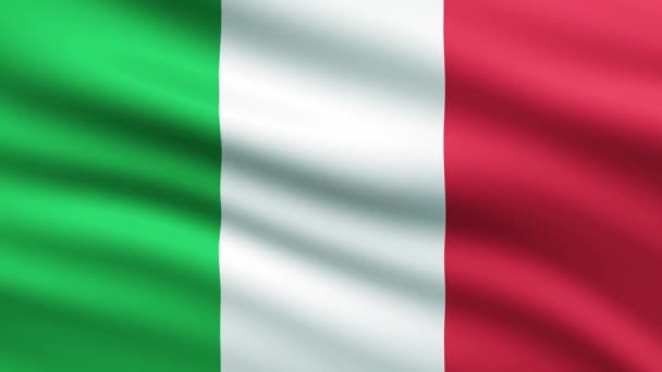 Itálie Vlajka Mává Celou Obrazovku Pozadí Animace — Stock video