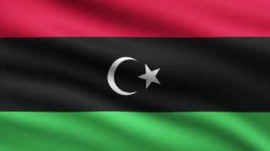 Libya bayrak animasyonu tam ekran arkaplanı sallıyor