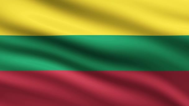 Flaga Litwy Macha Pełnoekranową Animacją Tła — Wideo stockowe