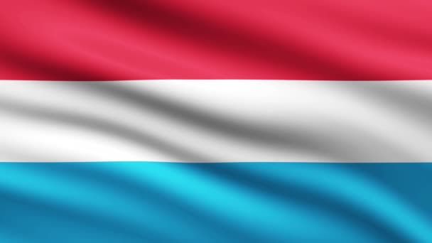 Флаг Люксембурга Размахивающий Фоновой Анимацией — стоковое видео