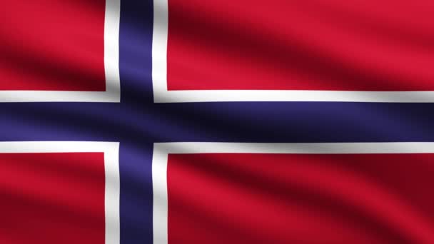 Flaga Norwegii Fala Animacja Tło Pełny Ekran — Wideo stockowe