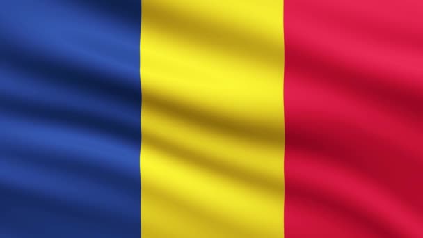 Bandeira Romania Acenando Com Animação Fundo Tela Cheia — Vídeo de Stock