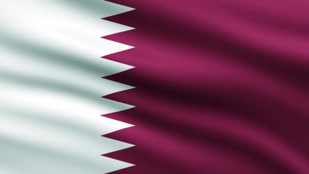 Die Flagge Katars Weht Hintergrund — Stockvideo