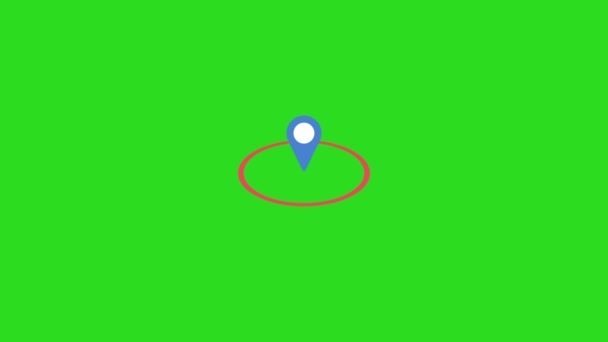 Ikona Lokalizacji Animacja Zielony Ekran — Wideo stockowe