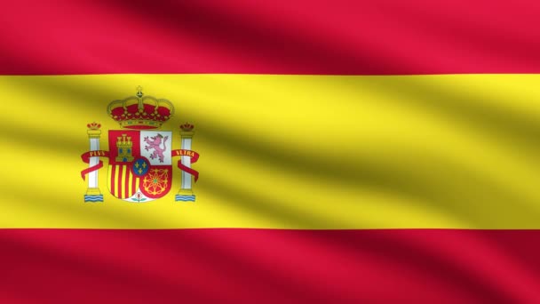 Bandera España Ondeando Animación Pantalla Completa Fondo Animado Bandera — Vídeos de Stock