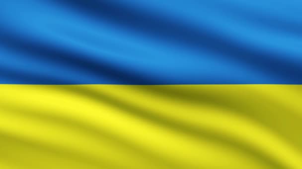 Ukrainska Flagga Viftande Helskärm Bakgrund Animation Flagga Ukraina — Stockvideo
