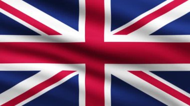 Birleşik Krallık Bayrak Dalgalandırma Animasyonu Tam Ekran Arkaplan Canlandırılmış Bayrak