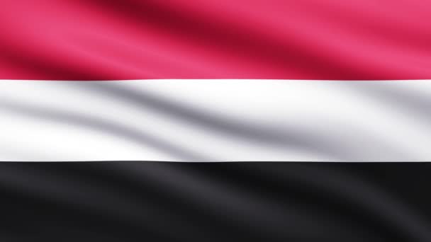 Jemen Flagge Schwenken Animation Vollbild Hintergrund Animierte Flagge Des Jemen — Stockvideo